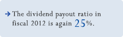 The dividend payout ratio in fiscal 2012 is again 25%.