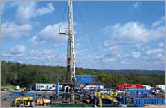 A land rig drilling the Marcellus Shale area in the U.S.