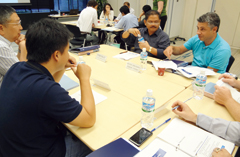 A training session for locally hired employees overseas