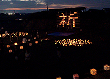 Handmade lanterns light up the memorial service with calligraphy and patterns