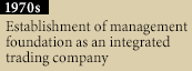 1970s Establishment of management foundation as an integrated trading company